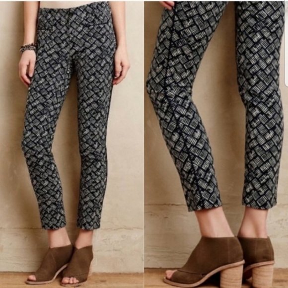 Anthropologie Cartonnier Charlie Blue Print Pants - Picture 3 of 8